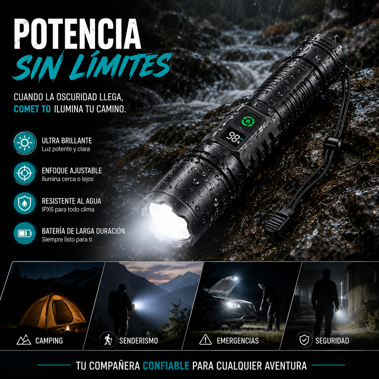 Rechargeable High-Power LED Flashlight