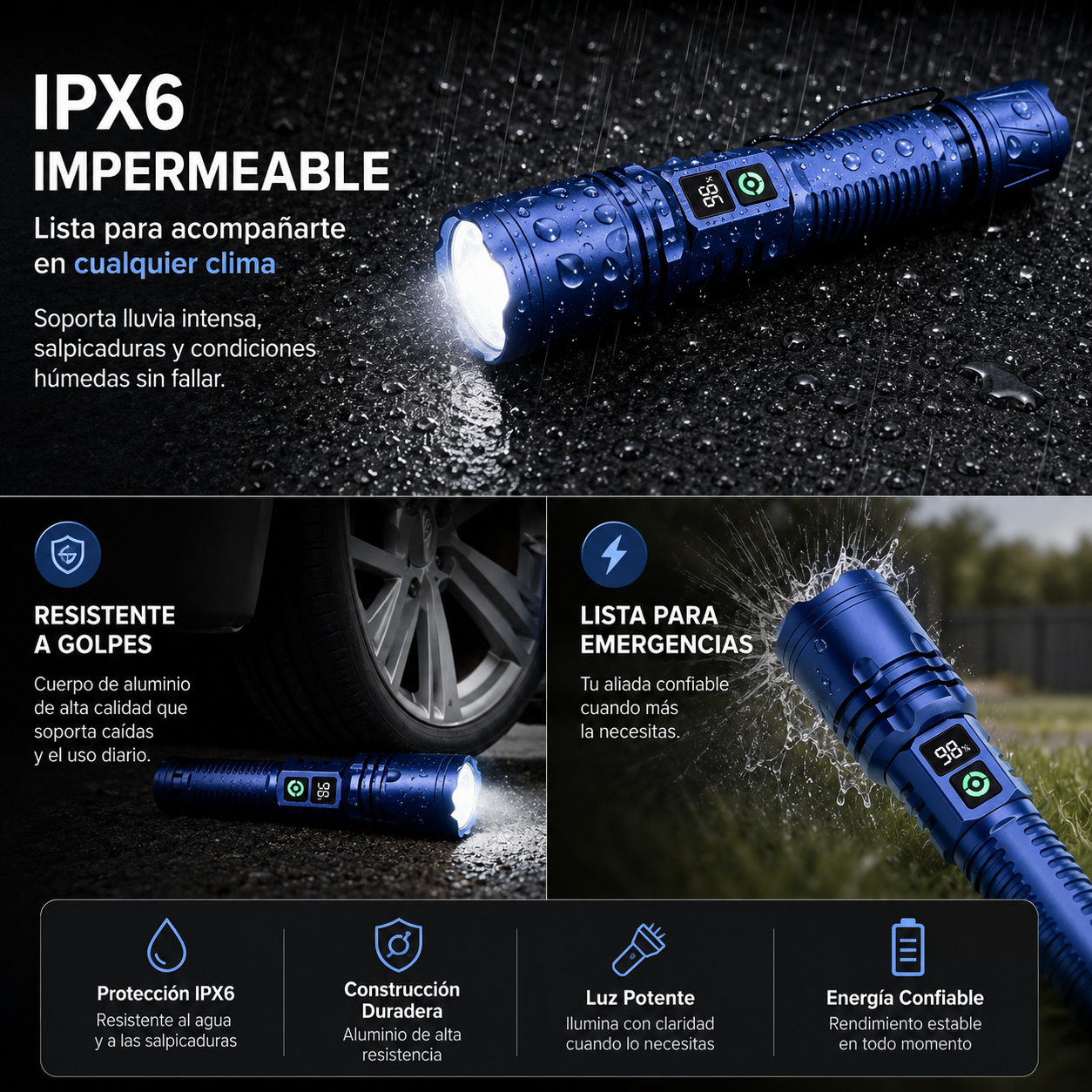 Rechargeable High-Power LED Flashlight