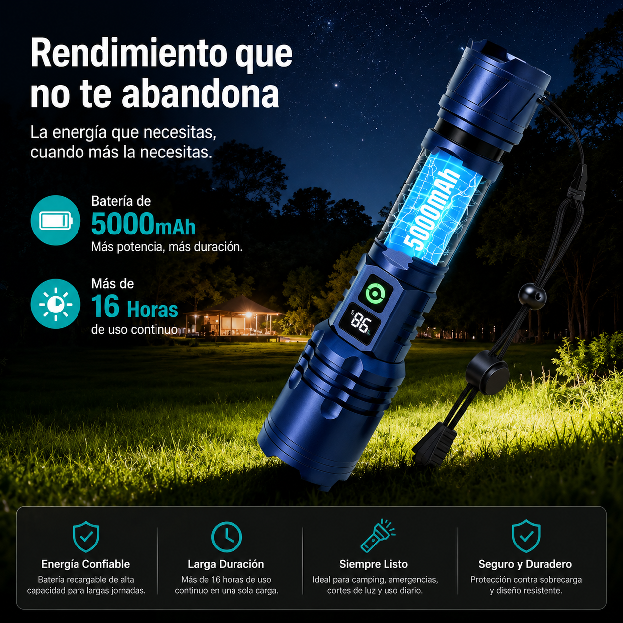Rechargeable High-Power LED Flashlight